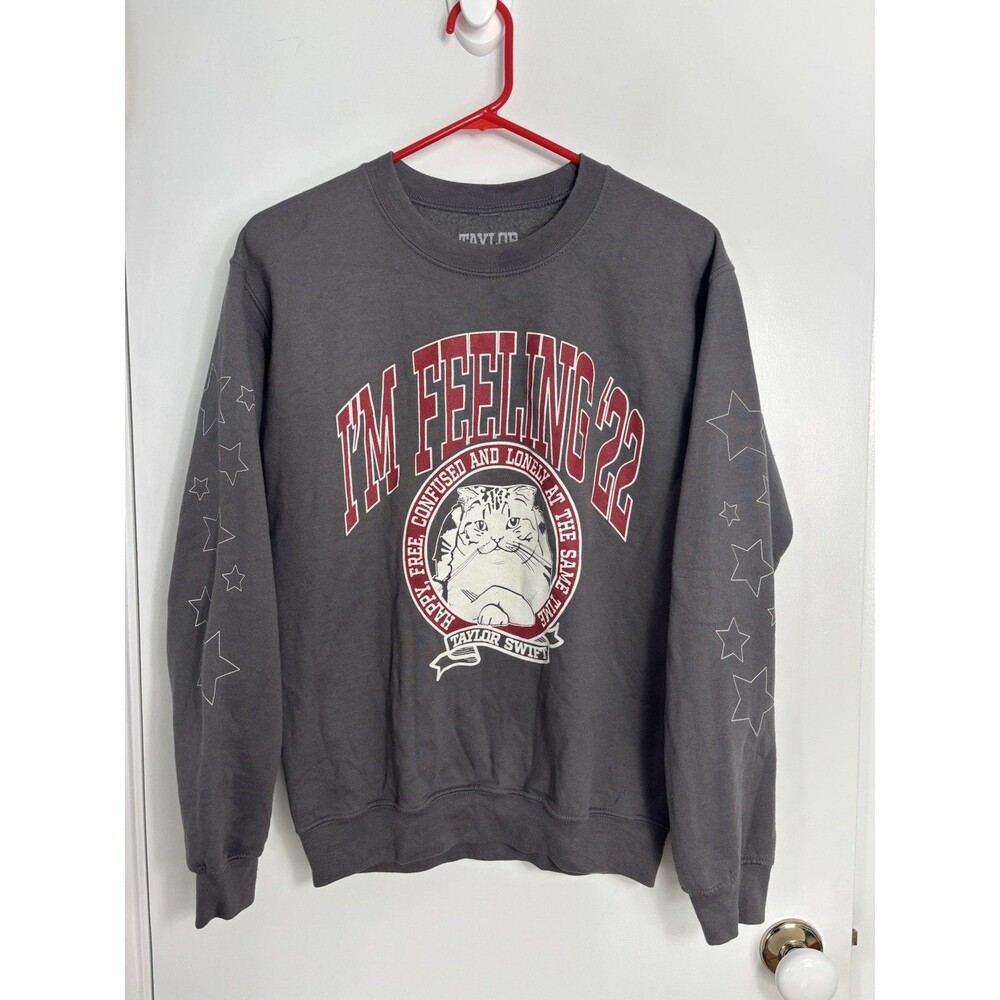 Taylor Swift Feeling 22 Cat Crewneck Sweatshirt Sz Small Official Merch